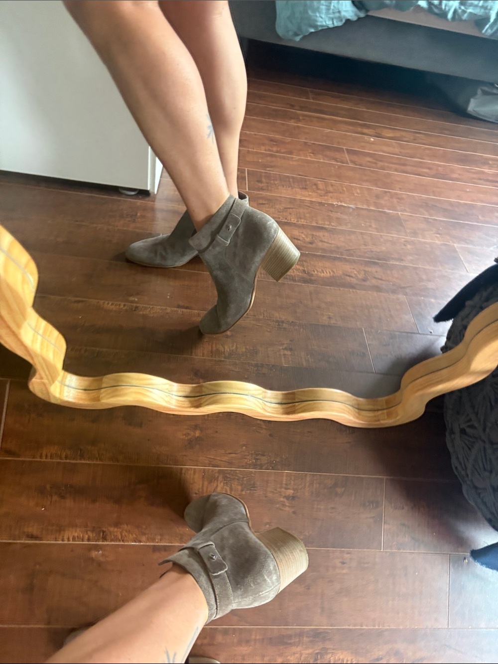 Vince Taupe Suede Ankle Booties